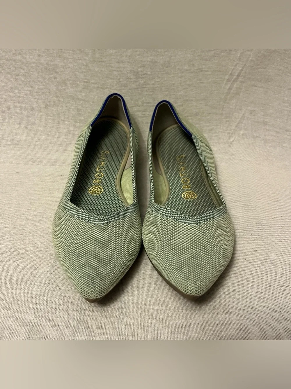 Rothy's The Point Classic Knit Green Flats